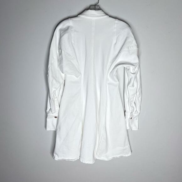 Scanlan Theodore Denim Cocoon Sleeve Mini Dress White Sz US 2 - Picture 7 of 10